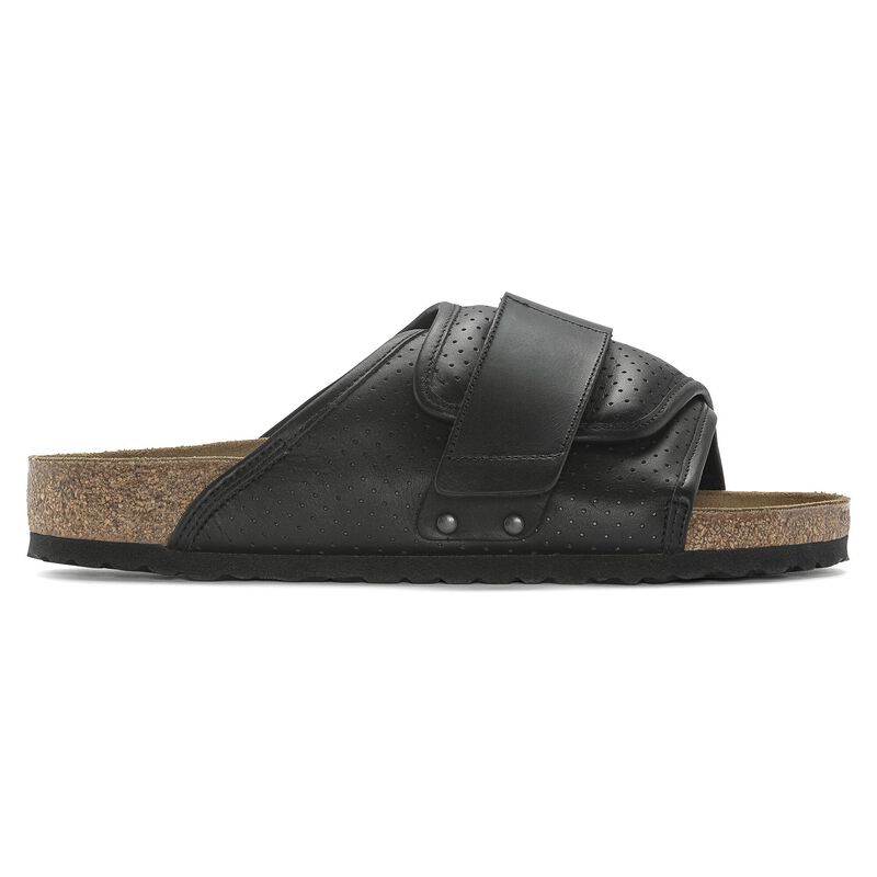 BIRKENSTOCK Kyoto Natural Leather Puff Pack Black Trail Easy detail