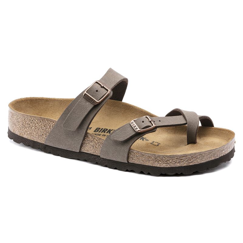 BIRKENSTOCK Mayari Birko-Flor Nubuck Mocha City Comfort detail