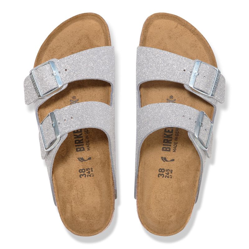 BIRKENSTOCK Arizona Synthetics Shiny Glitter Silver Walk Edit detail