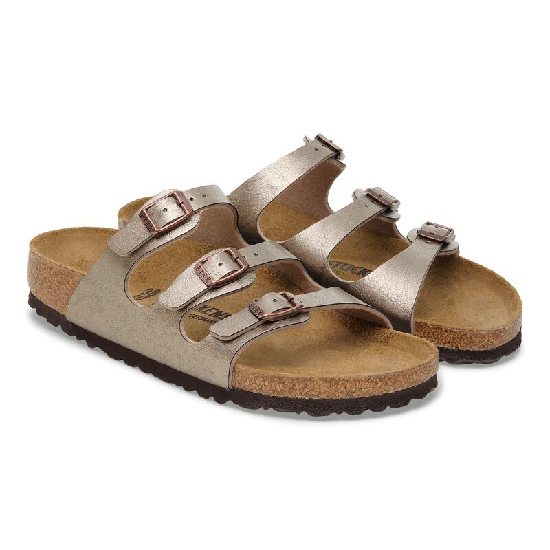 BIRKENSTOCK Florida Birko-Flor Graceful Taupe Soft Footbed detail
