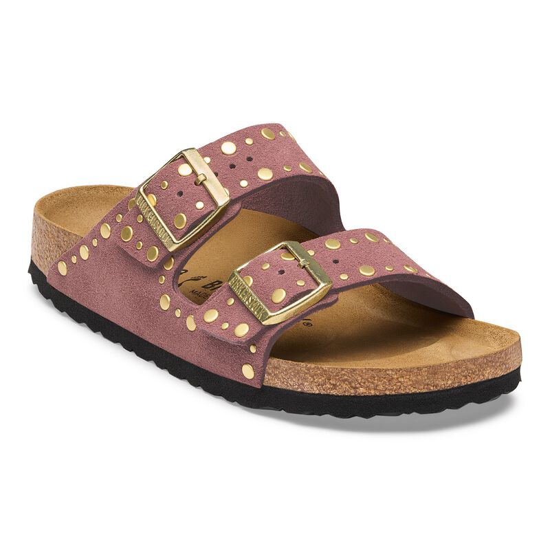 BIRKENSTOCK Arizona Rivet Suede Leather Stone Blue Trail Easy detail