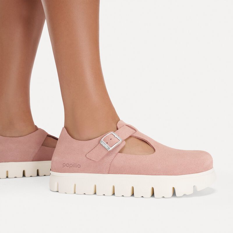 BIRKENSTOCK Paris Chunky Suede Leather Pink Clay Trail Easy detail