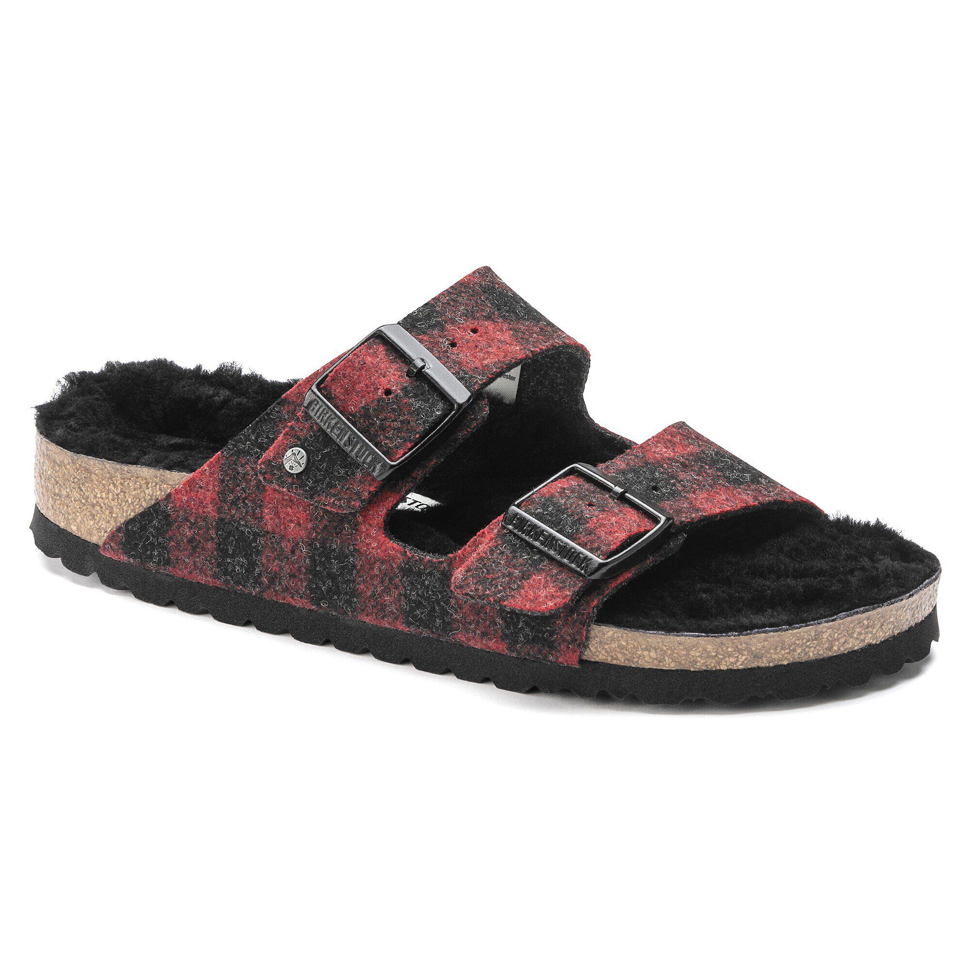 Arizona Shearling Wool in Color Plaid Red | BIRKENSTOCK US