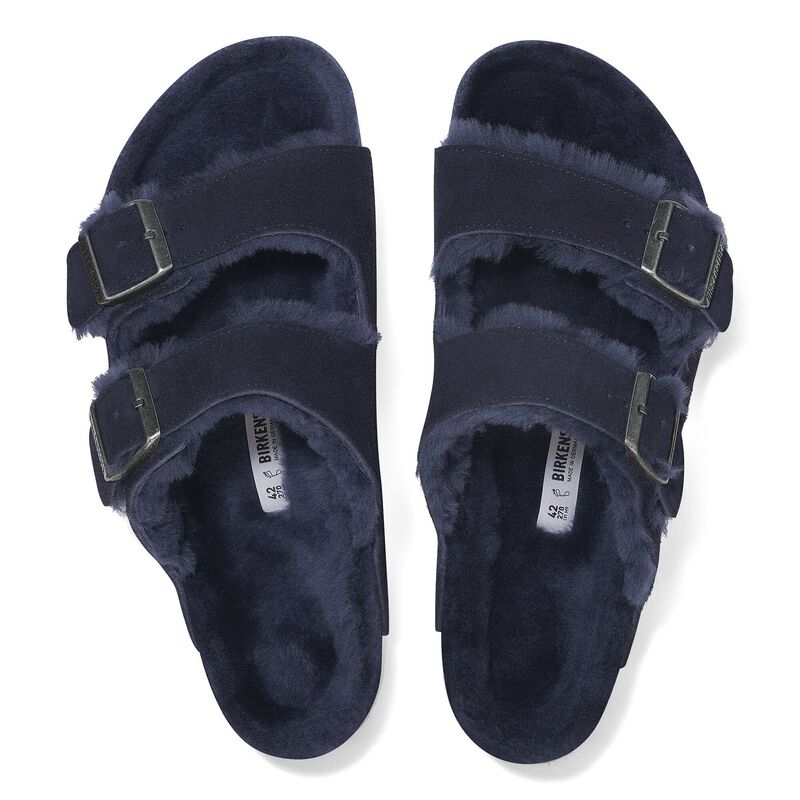 BIRKENSTOCK Arizona Shearling Suede Leather/Fur Midnight Blue Walk Edit detail