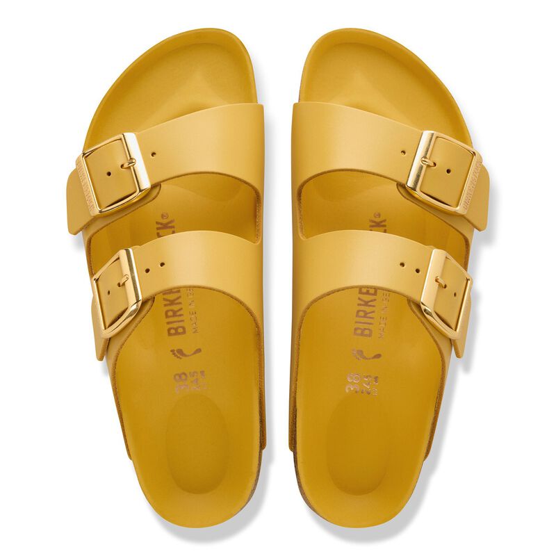 BIRKENSTOCK Arizona Natural Leather New Dressy Ochre Soft Footbed detail