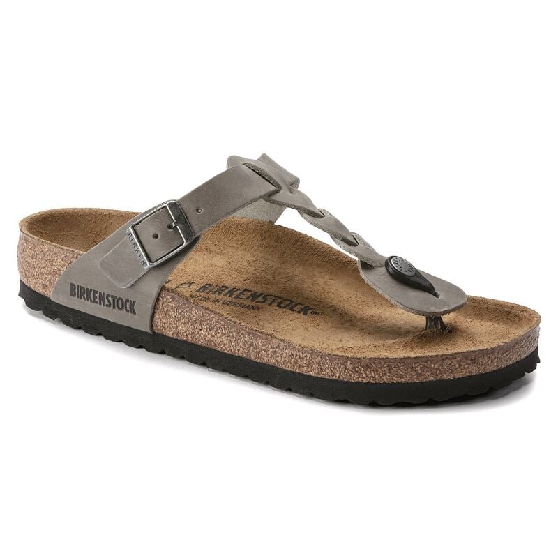 BIRKENSTOCK Gizeh Braided Natural Leather Oiled Habana Lounge Fit detail