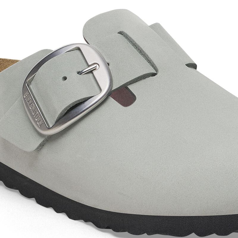 BIRKENSTOCK Boston Big Buckle Nubuck Leather Pure Sage Soft Sole detail