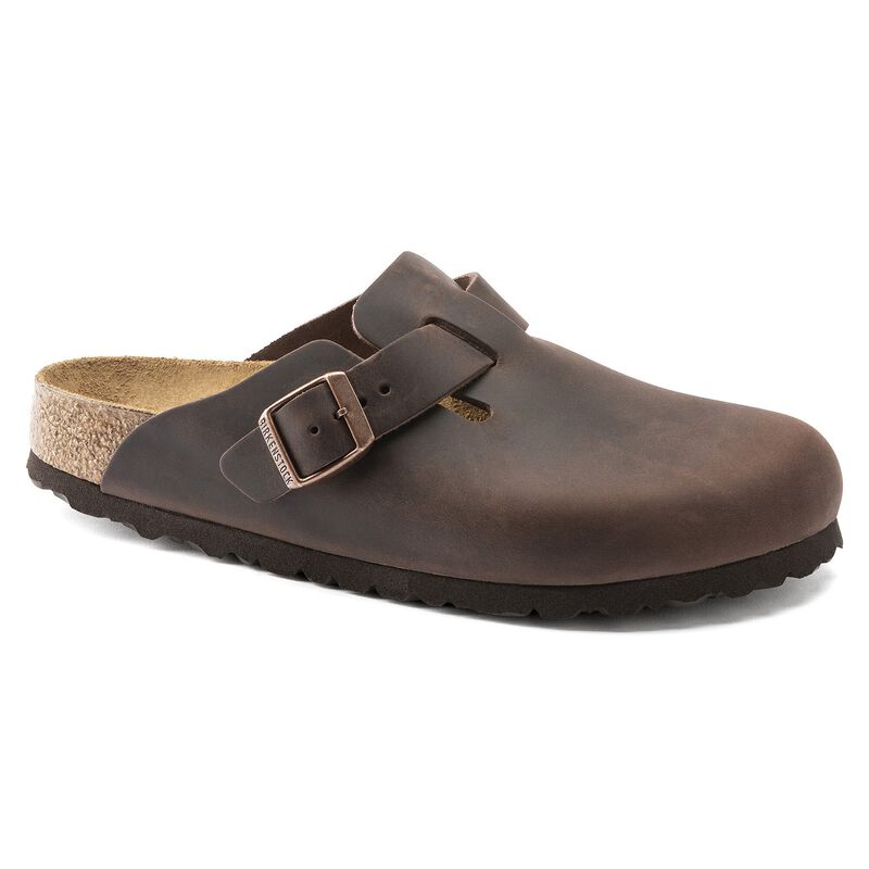 BIRKENSTOCK Boston Natural Leather Oiled Cognac Soft Sole detail