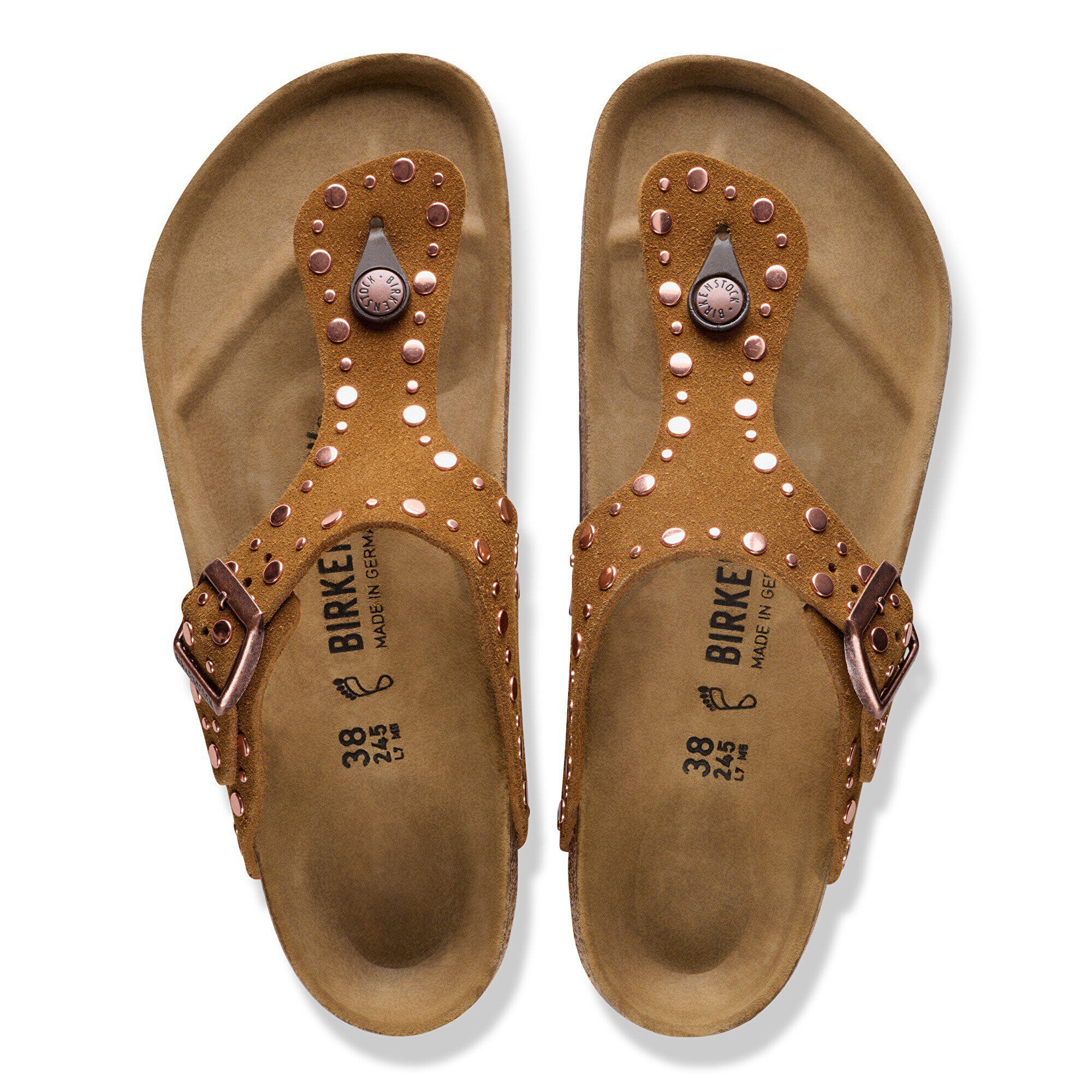 Gizeh Rivets Suede Leather - a top view