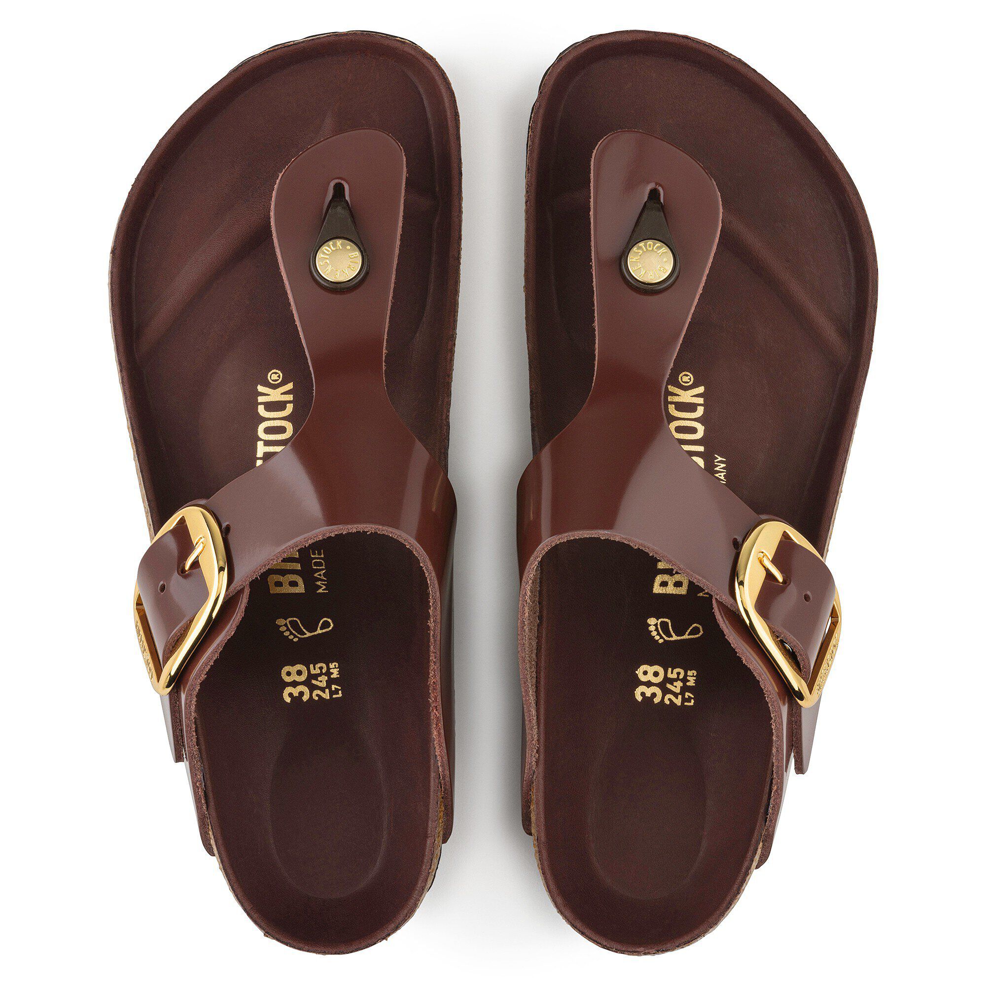 Gizeh Big Buckle Cuir naturel verni