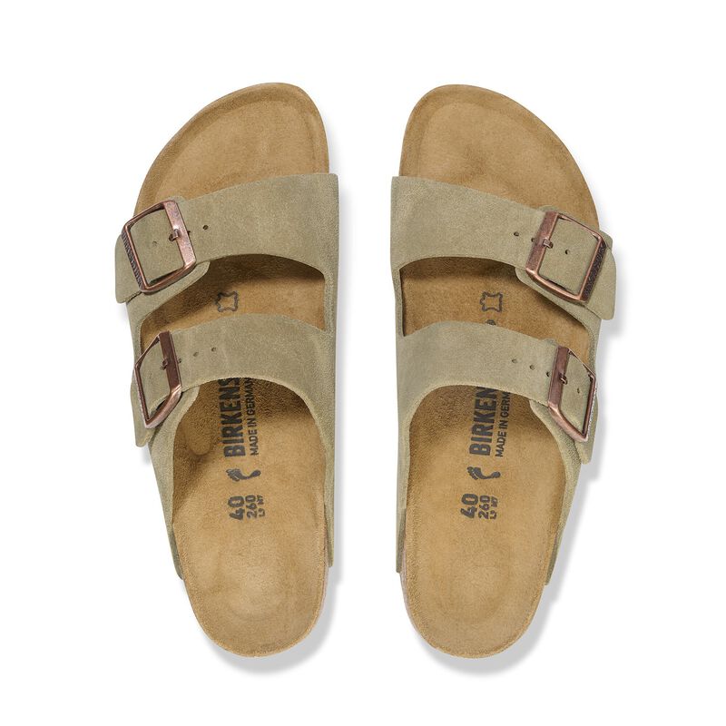 BIRKENSTOCK Arizona Suede Leather Taupe Soft Sole detail