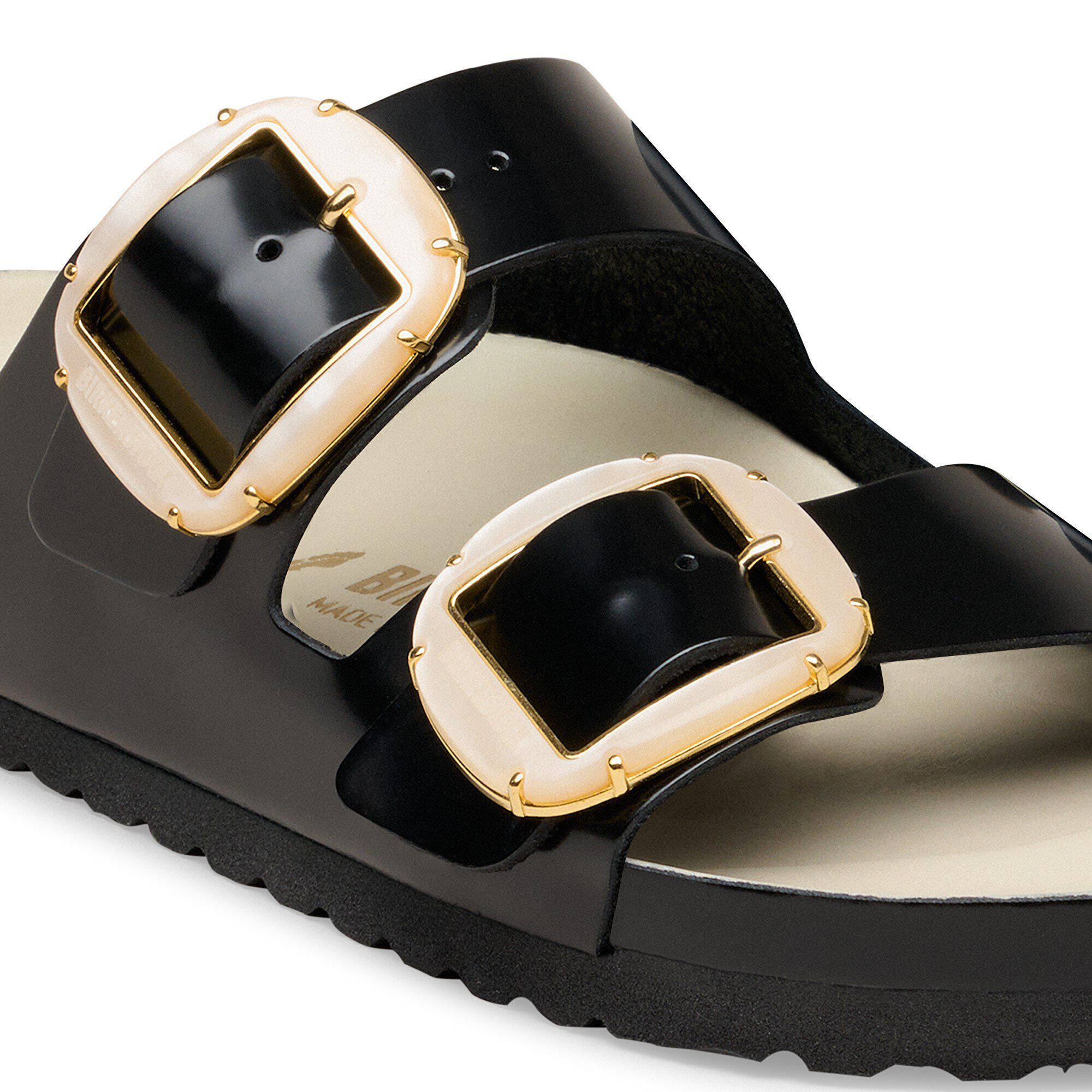 Arizona Big Buckle Pearl Natural Leather Patent