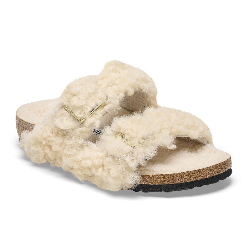 BIRKENSTOCK Arizona Kids Fur Teddy Eggshell Trail Easy detail