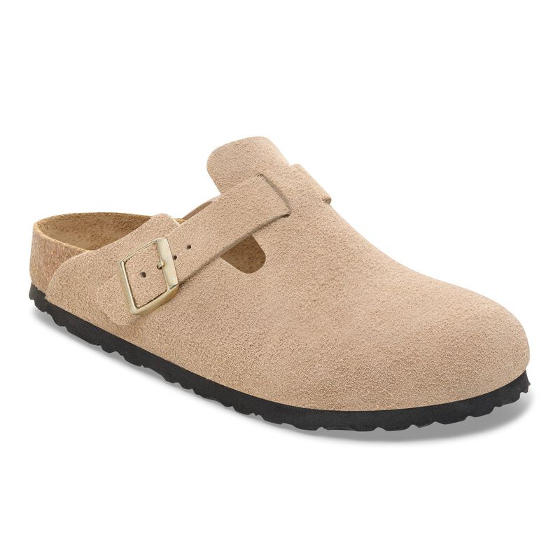 BIRKENSTOCK Boston Suede Leather Lavender Sky Easy Walk detail