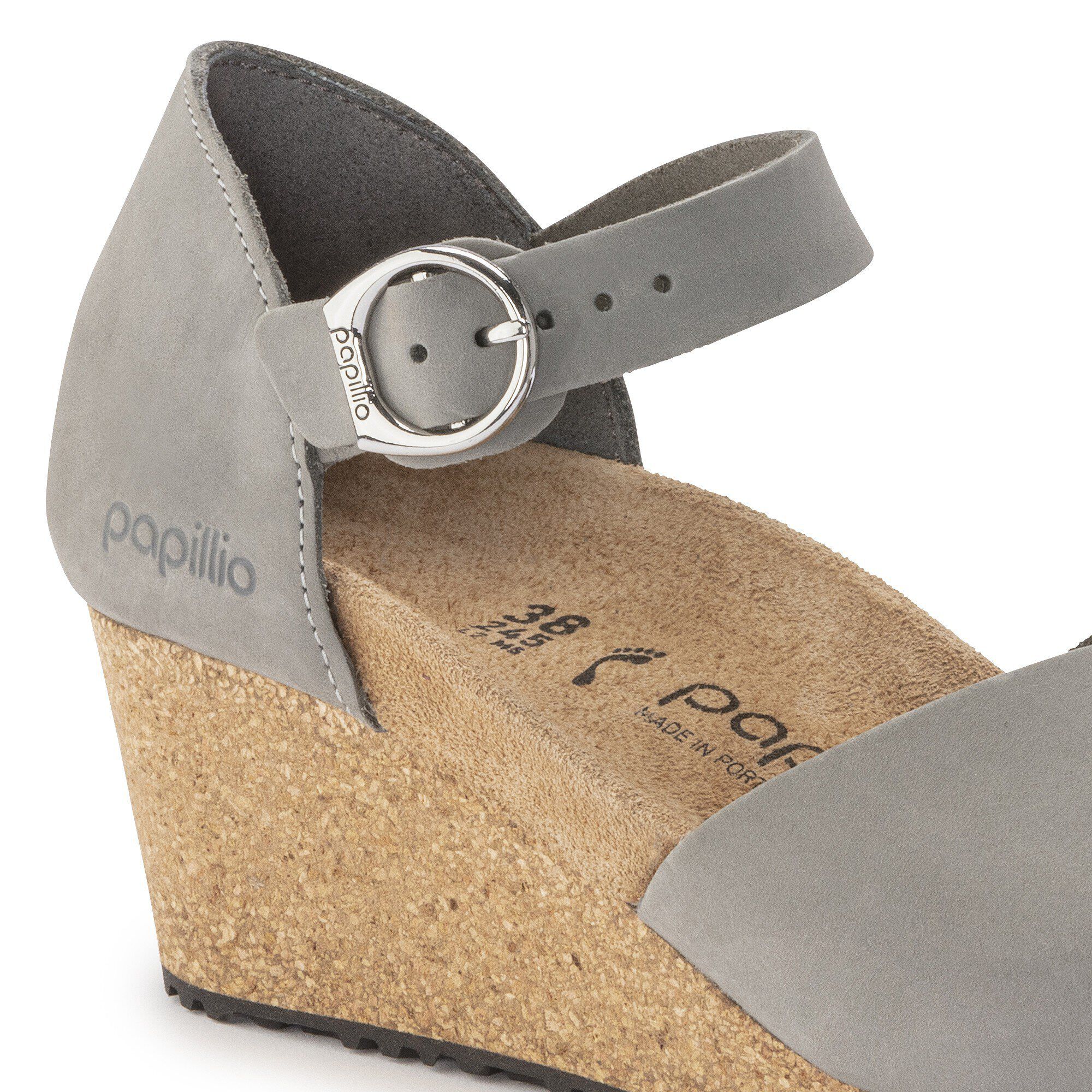 Mary Ring-Buckle Nubuck Leather