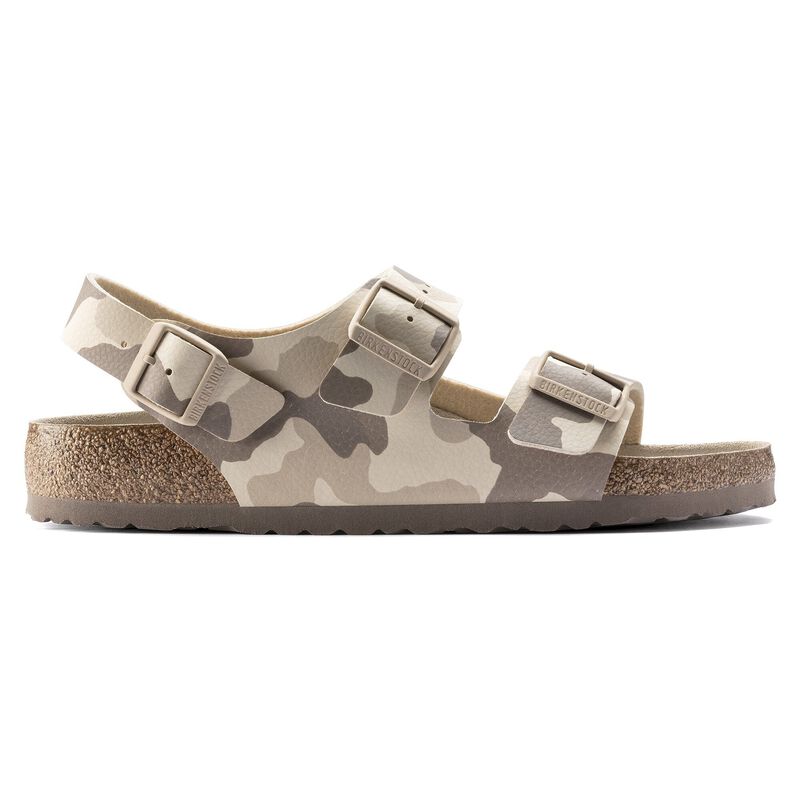 BIRKENSTOCK Milano Soft Footbed Birko-Flor Desert Soil Gray/Taupe Lounge Fit detail