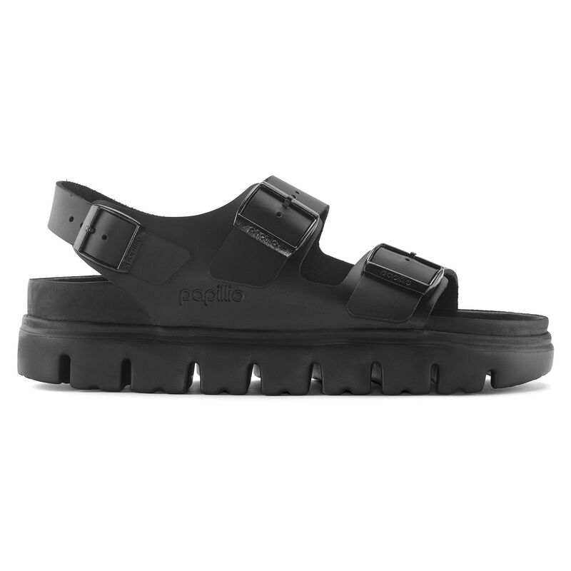 BIRKENSTOCK Milano Chunky Natural Leather Black Soft Sole detail