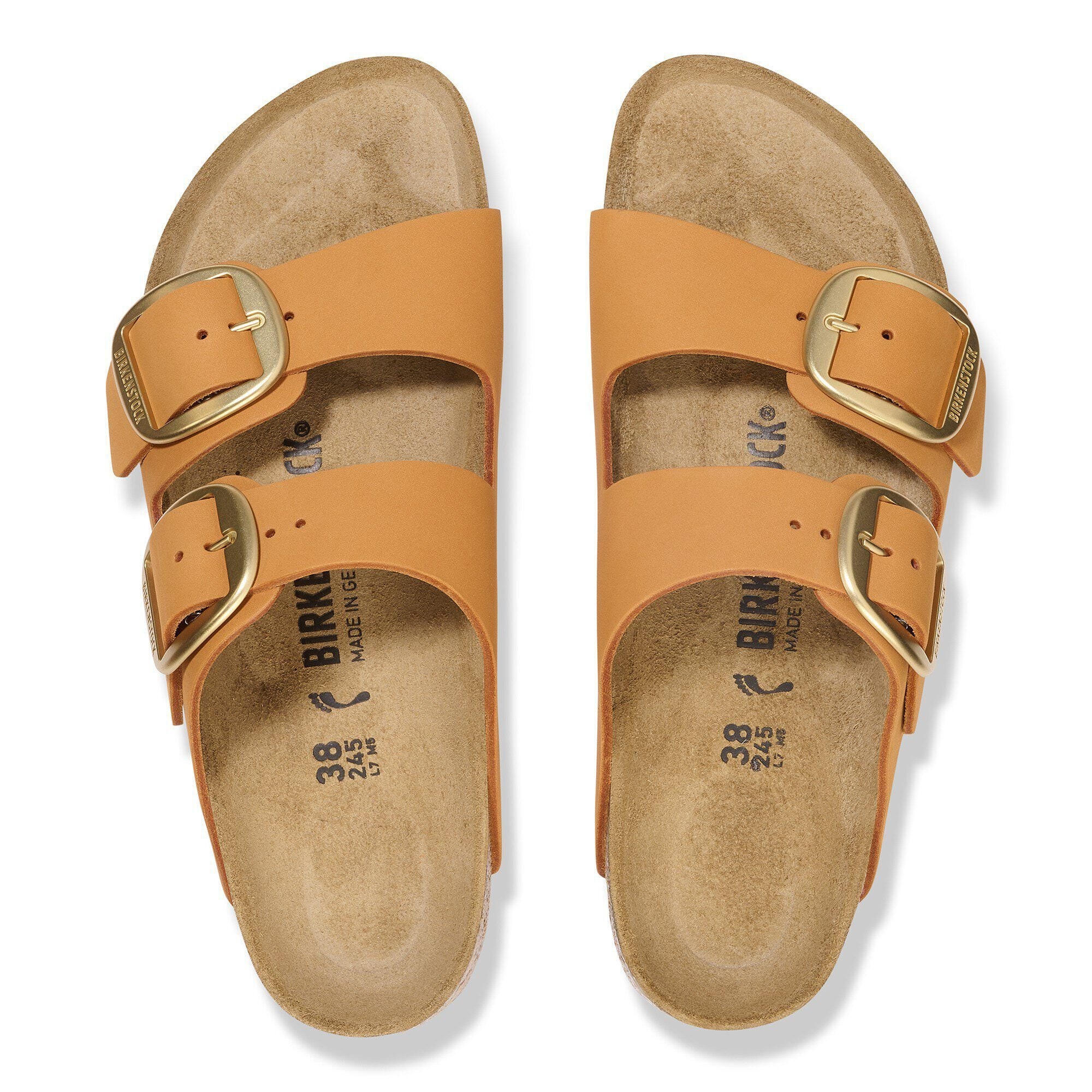 【新品未使用】BIRKENSTOCK Arizona BigBuckle 37 Arizona Big Buckle Nubuck Leather in Color Burnt Orange