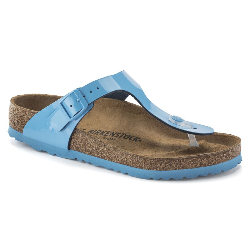 BIRKENSTOCK Gizeh Birko-Flor Patent Patent Sky Blue City Comfort detail