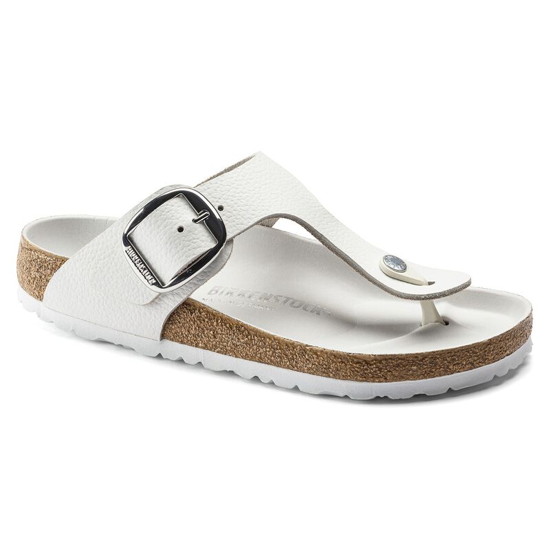 BIRKENSTOCK Gizeh Big Buckle Natural Leather White Trail Easy detail