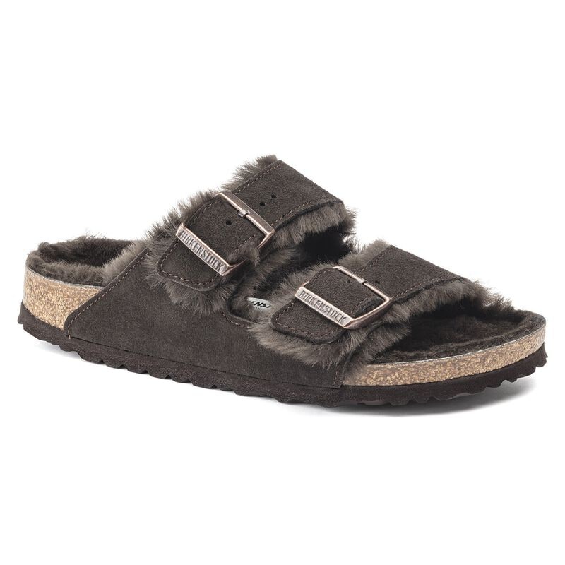 BIRKENSTOCK Arizona Shearling Suede Leather/Fur Taupe Walk Edit detail