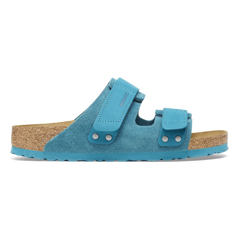 BIRKENSTOCK Uji Nubuck Leather/Suede Deep Turquoise Soft Sole detail