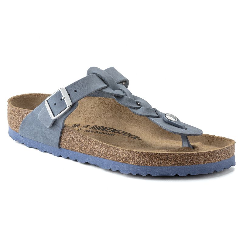 BIRKENSTOCK Gizeh Braided Natural Leather Oiled Habana Lounge Fit detail