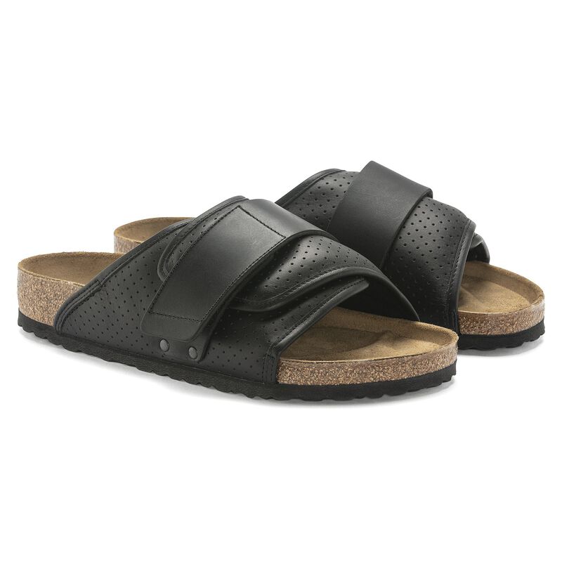 BIRKENSTOCK Kyoto Natural Leather Puff Pack Black Trail Easy detail
