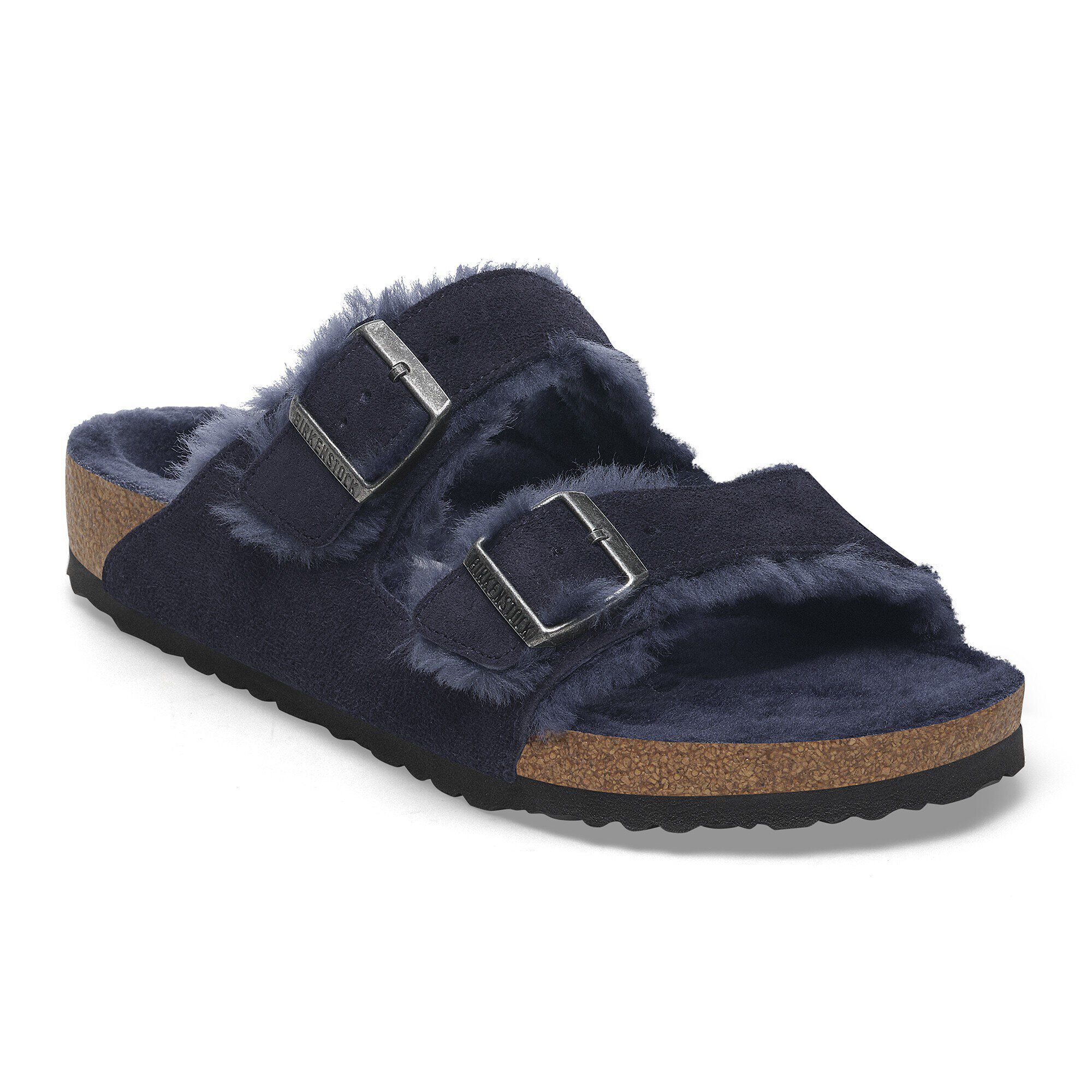 Arizona Shearling Suede Leather in Color Midnight Blue