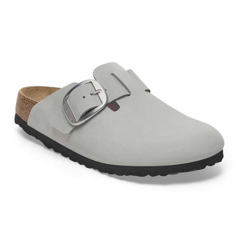 BIRKENSTOCK Boston Big Buckle Nubuck Leather Pure Sage Soft Sole detail