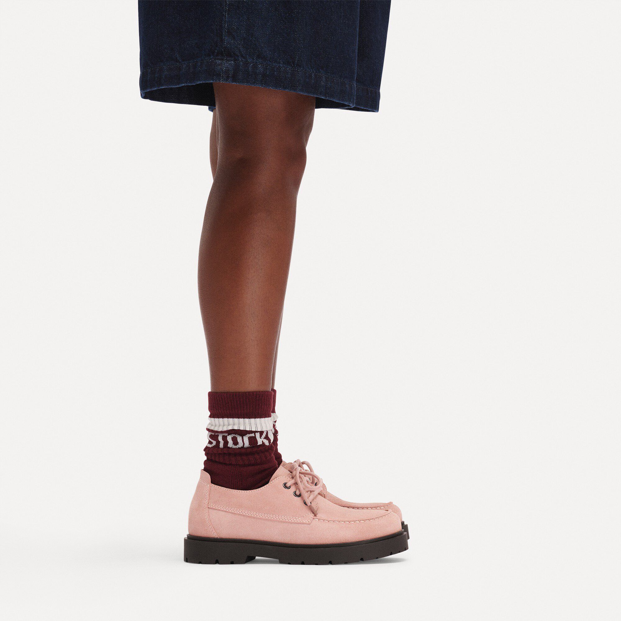 Highwood Moc Lace Suede Leather with a female model