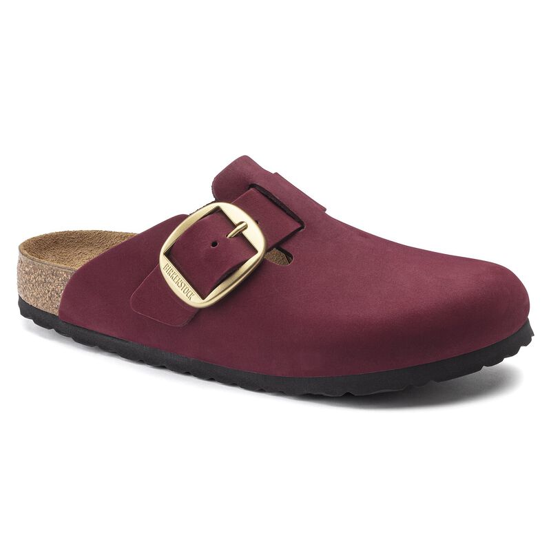 BIRKENSTOCK Boston Big Buckle Nubuck Leather Pure Sage Soft Sole detail