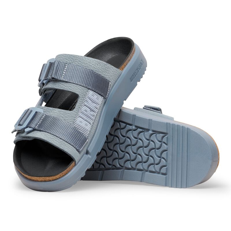 BIRKENSTOCK Shinjuku 2 Strap Natural Leather/Textile Basalt Gray Soft Footbed detail