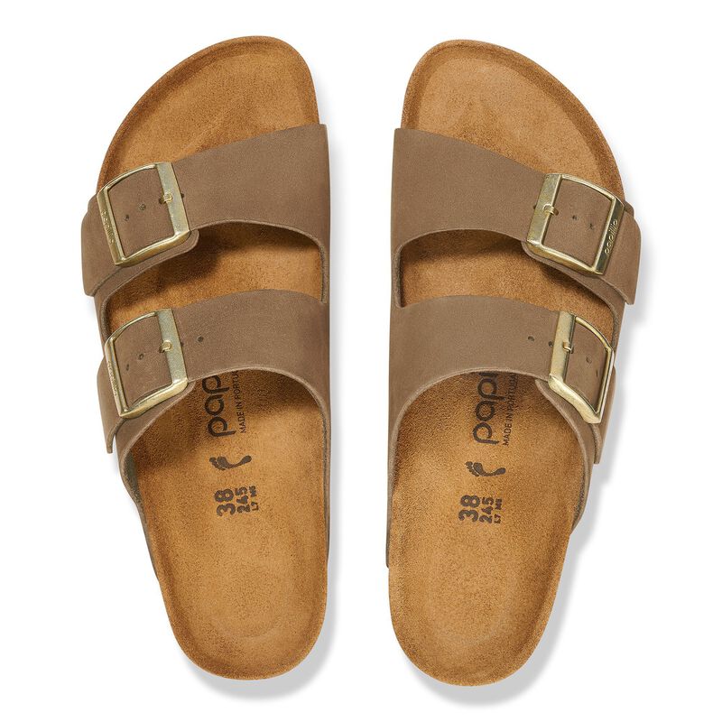BIRKENSTOCK Arizona Flex Platform Nubuck Leather Dark Tea detail