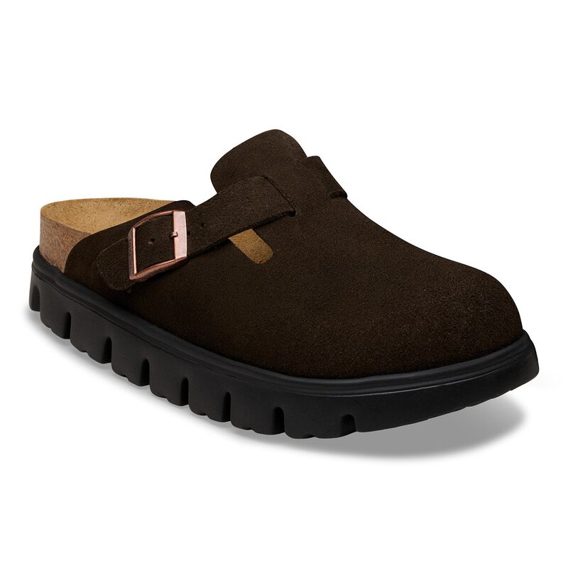 BIRKENSTOCK Boston Chunky Suede Leather Pure Sage Lounge Fit detail