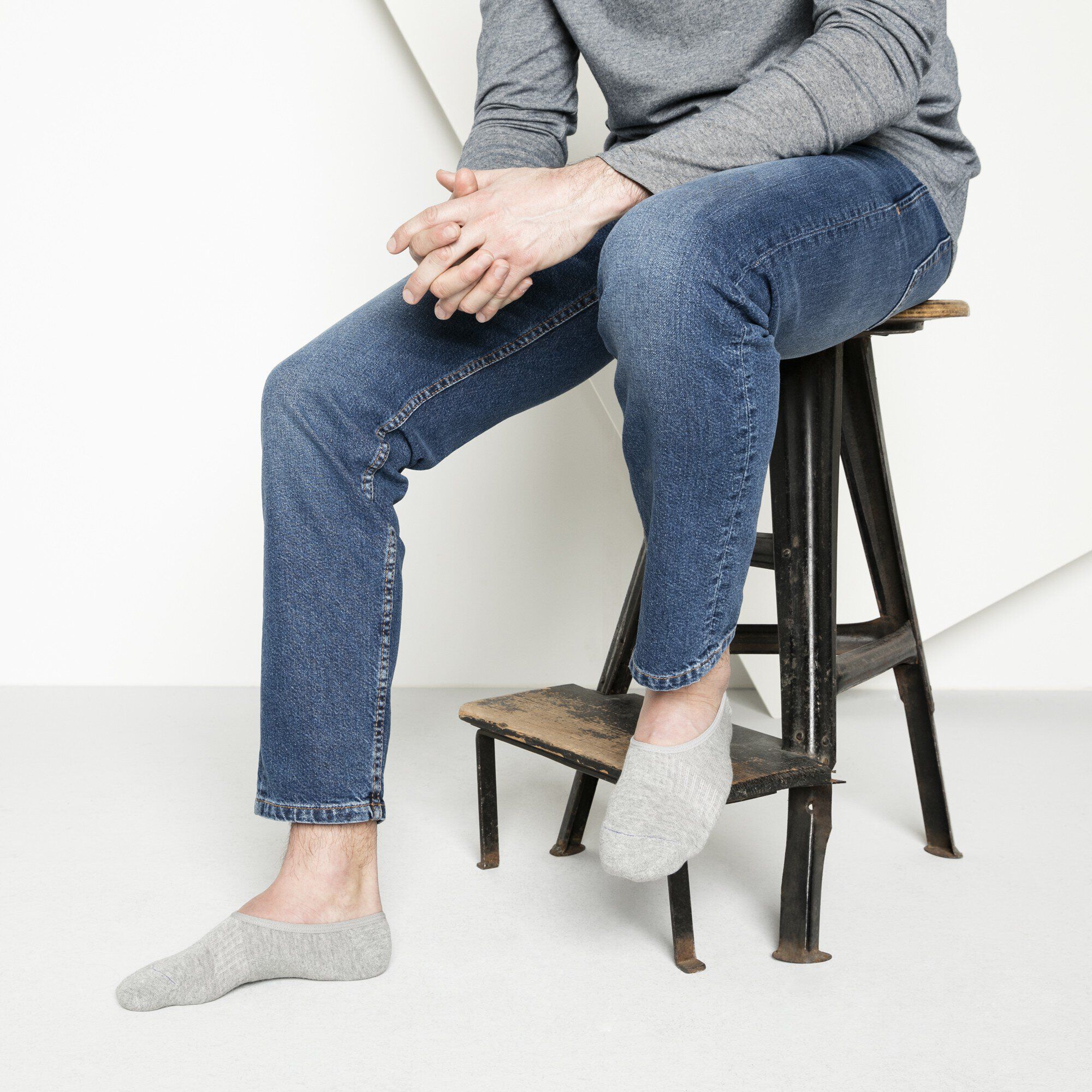 Cotton Sole Invisible Men Cotton-Polyamide-Elastane