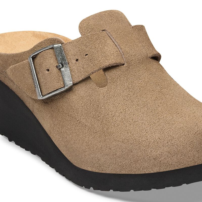 BIRKENSTOCK Fanny Suede Leather Gray Taupe/ Black Classic Fit detail