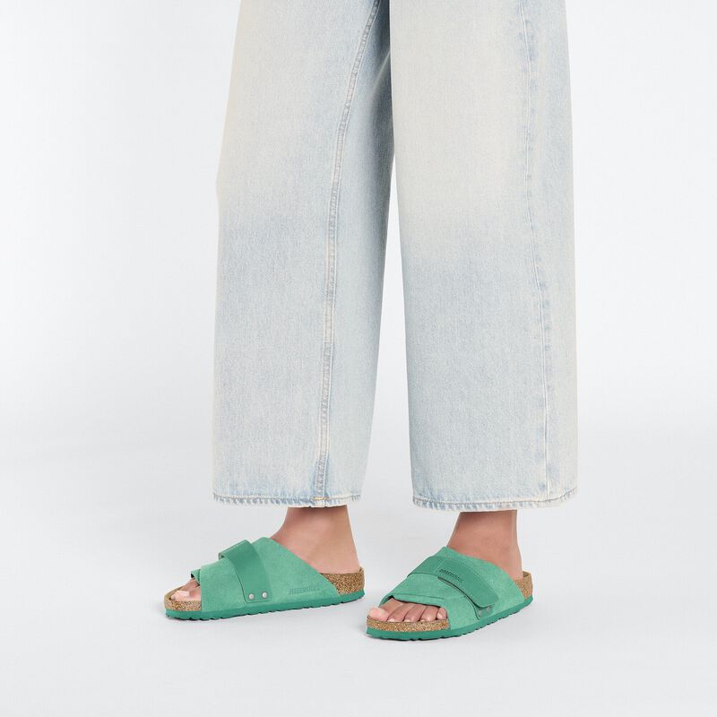 BIRKENSTOCK Kyoto Nubuck Leather/Suede Digital Green Trail Easy detail