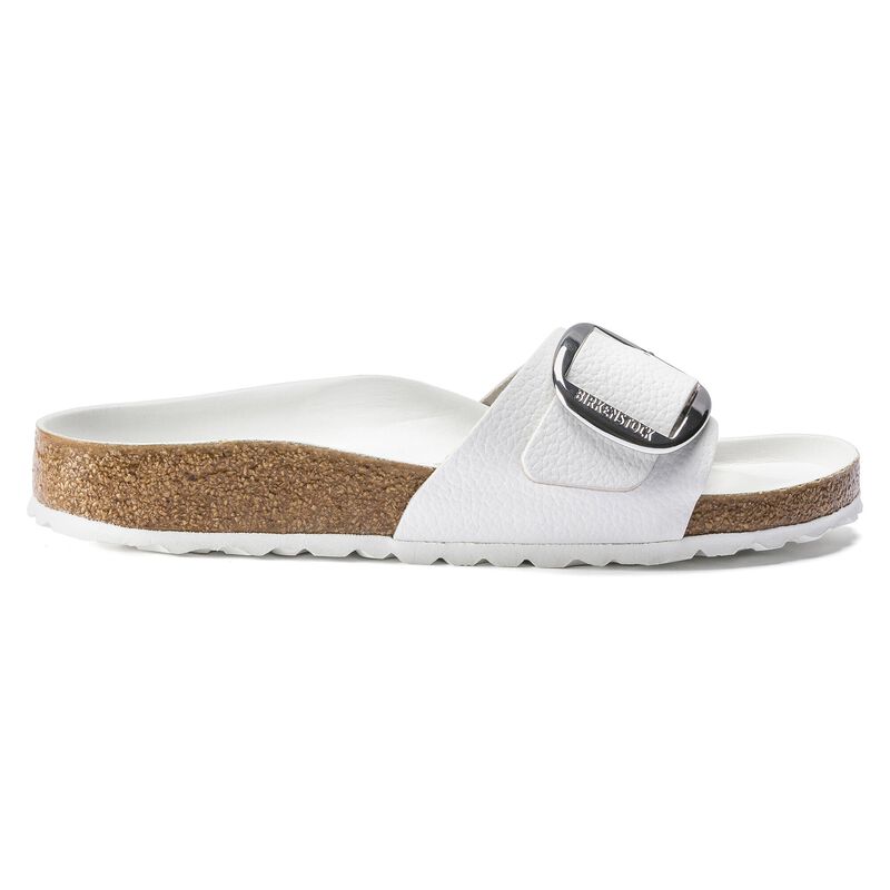 BIRKENSTOCK Madrid Big Buckle Natural Leather White Lounge Fit detail