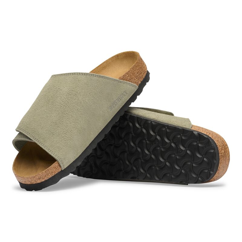 BIRKENSTOCK Solana Suede Leather Faded Khaki Easy Walk detail