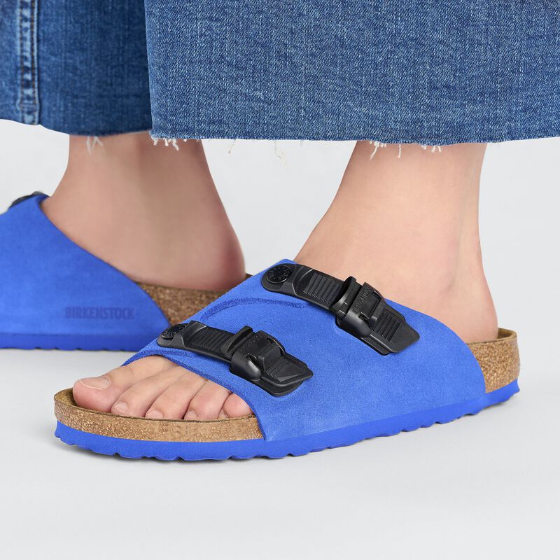 BIRKENSTOCK Zürich Tech Suede Leather Ultra Blue Trail Easy detail