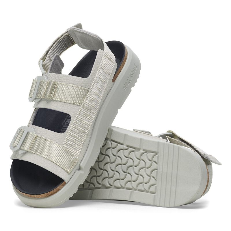 BIRKENSTOCK Shinjuku Leather-Textile Mineral Gray Daily Comfort detail