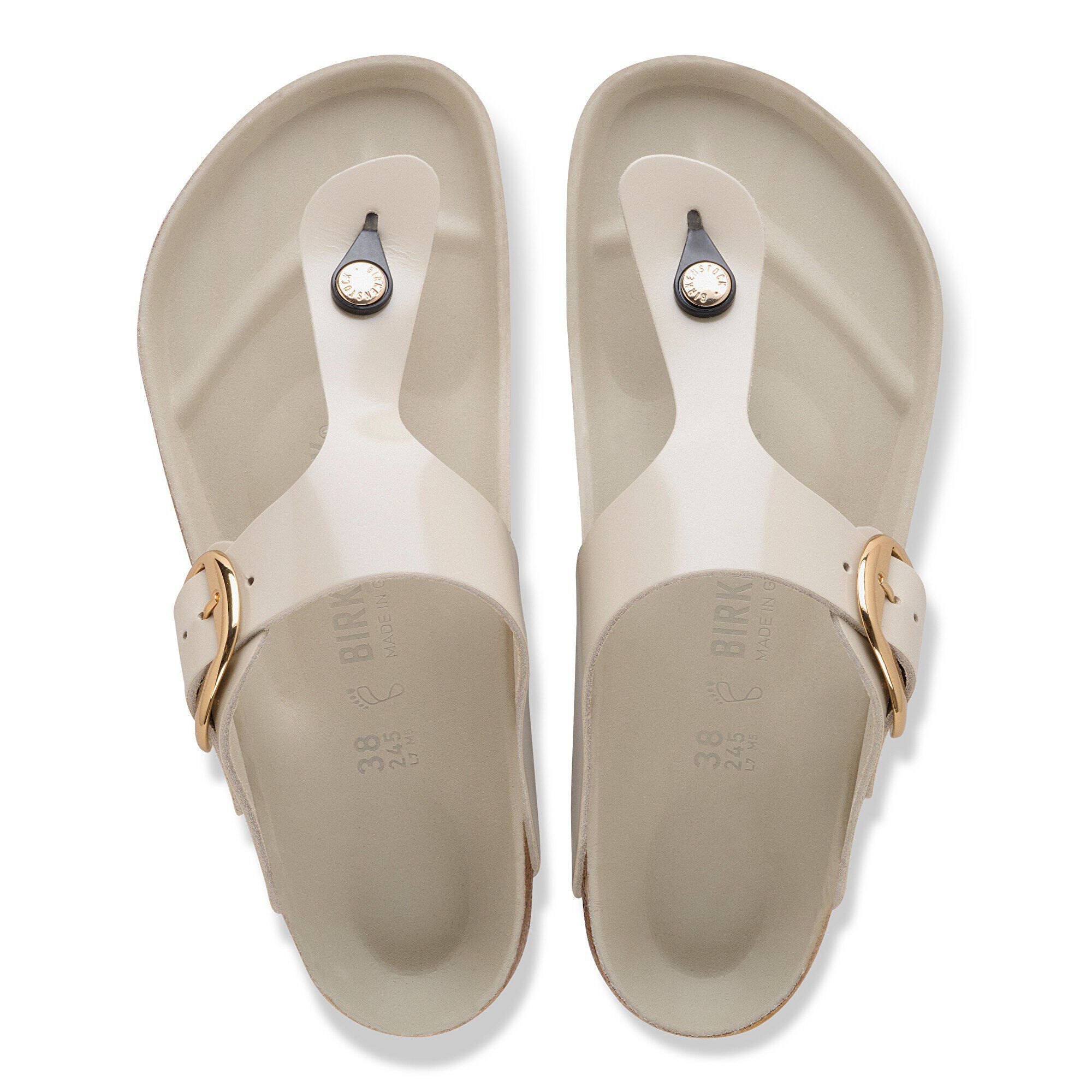 Gizeh Big Buckle Natural Leather Patent - a top view