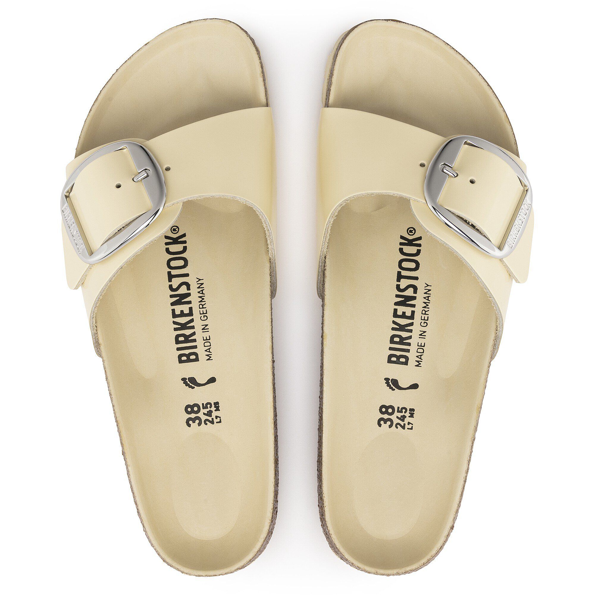 Madrid Big Buckle Natural Leather Patent in Color High Shine