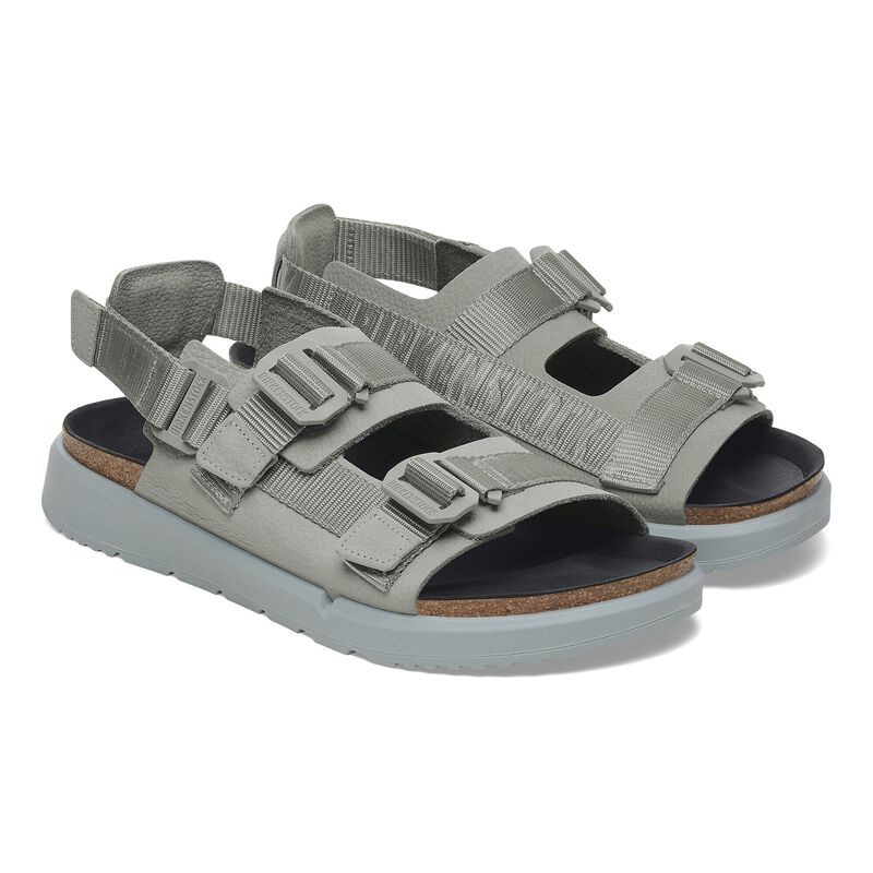 BIRKENSTOCK Shinjuku Leather-Textile Pure Sage Trail Easy detail