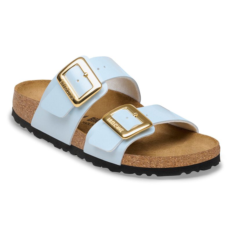 BIRKENSTOCK Sydney Cushion Buckle Birko-Flor Patent Patent Faded Purple Trail Easy detail
