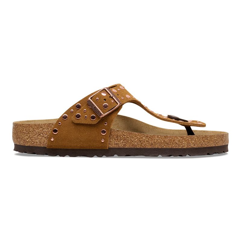 BIRKENSTOCK Gizeh Rivet Suede Leather Mink Easy Walk detail