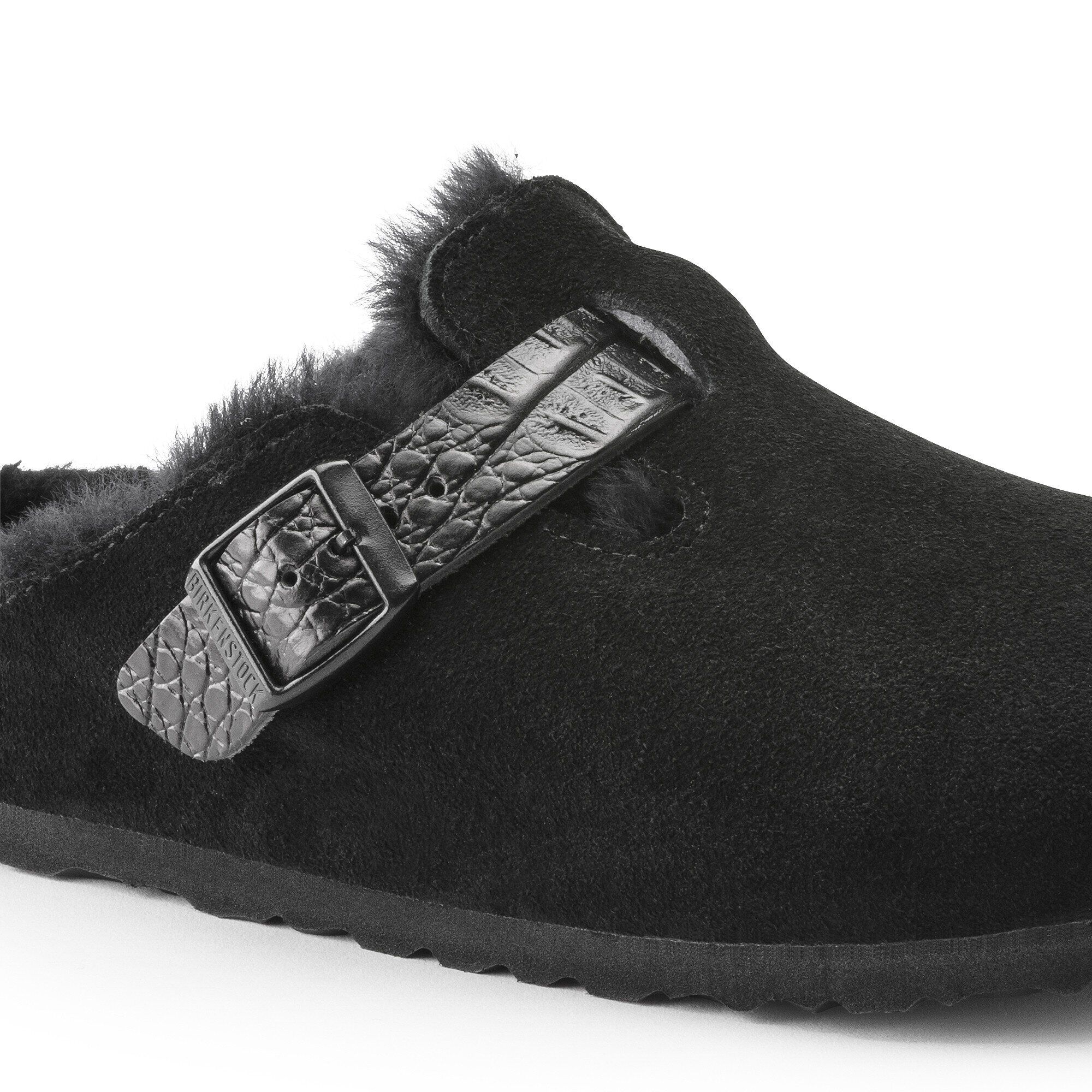 Boston Shearling Suede Leather in Color Black | BIRKENSTOCK US