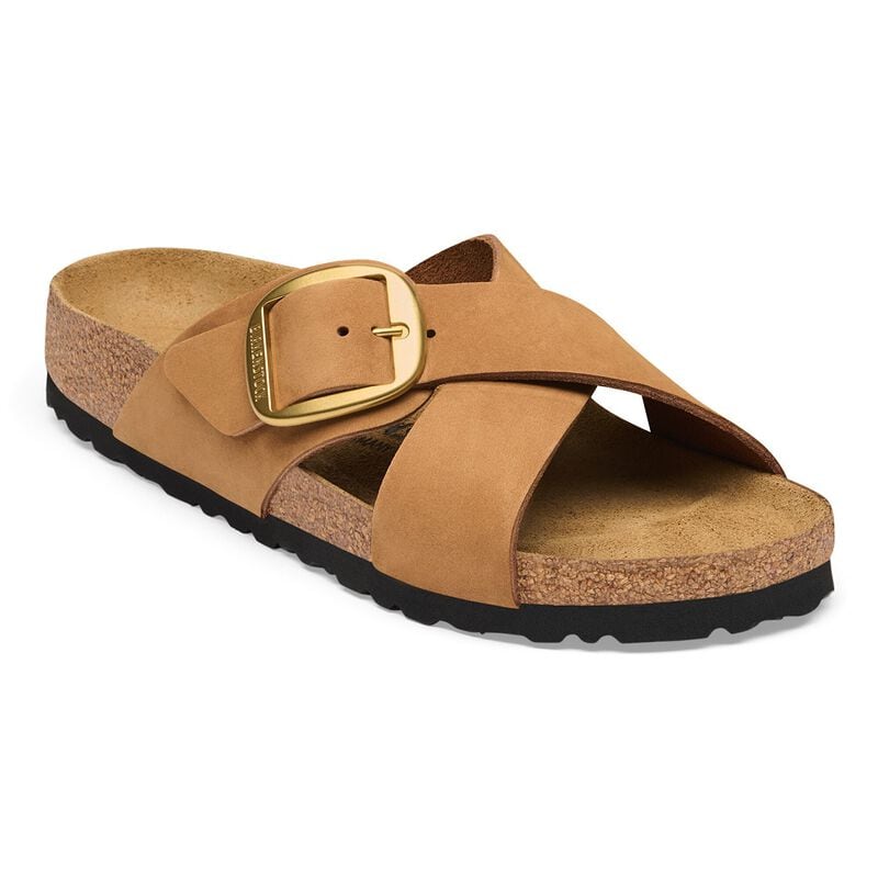 BIRKENSTOCK Siena Big Buckle Nubuck Leather Mink Soft Sole detail