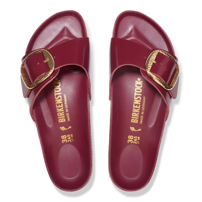 Madrid Hammered Big Buckle Natural Leather Patent